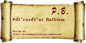 Pórszász Balbina névjegykártya